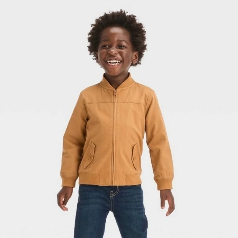 OshKosh B'gosh Toddler Boys' Jersey Lined Bomber Jacket - Brown 2T